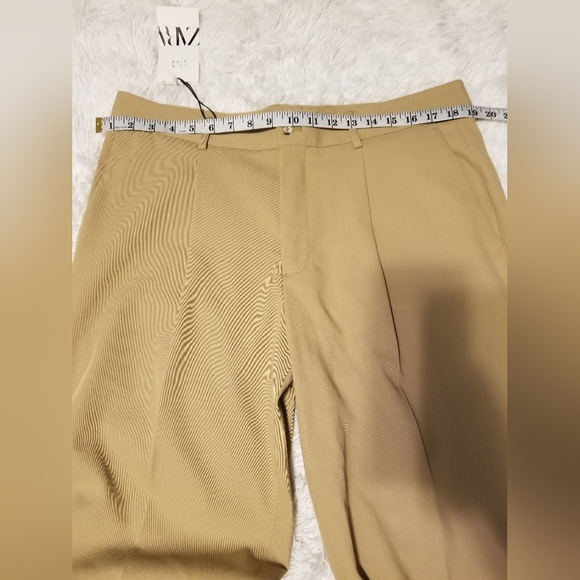 NWT Zara Dress Pants Women's Color Khaki Size 34 Bent From Below - Picture 5 of 14